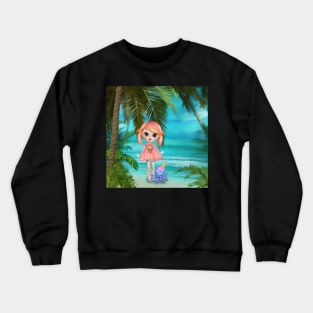 Girl, octopus and ice cream Crewneck Sweatshirt
